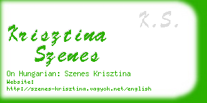 krisztina szenes business card